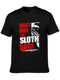 What Does The Sloth Say? Graphic Tee - Black product image 1