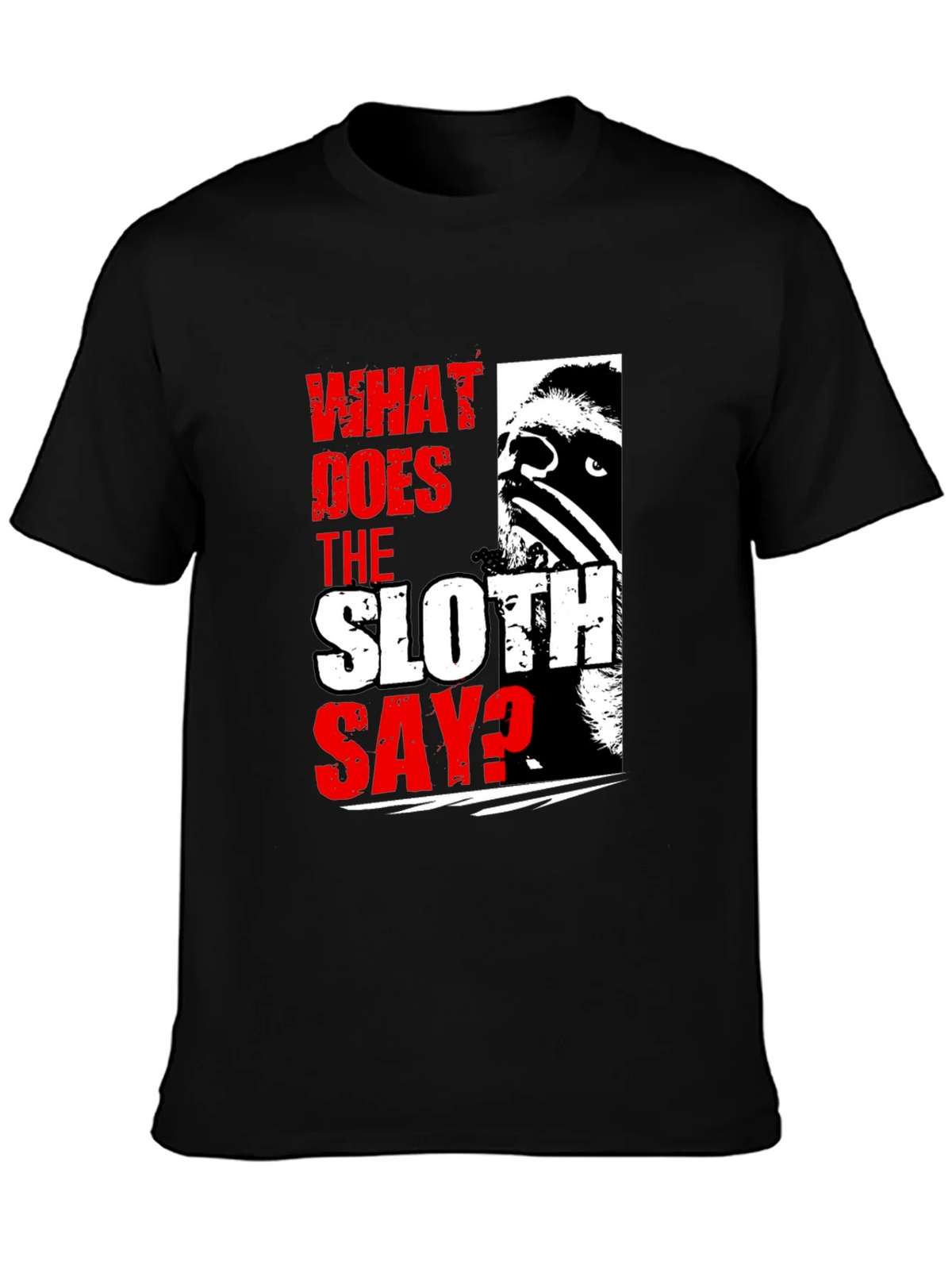 What Does The Sloth Say? Graphic Tee - Black product image 1