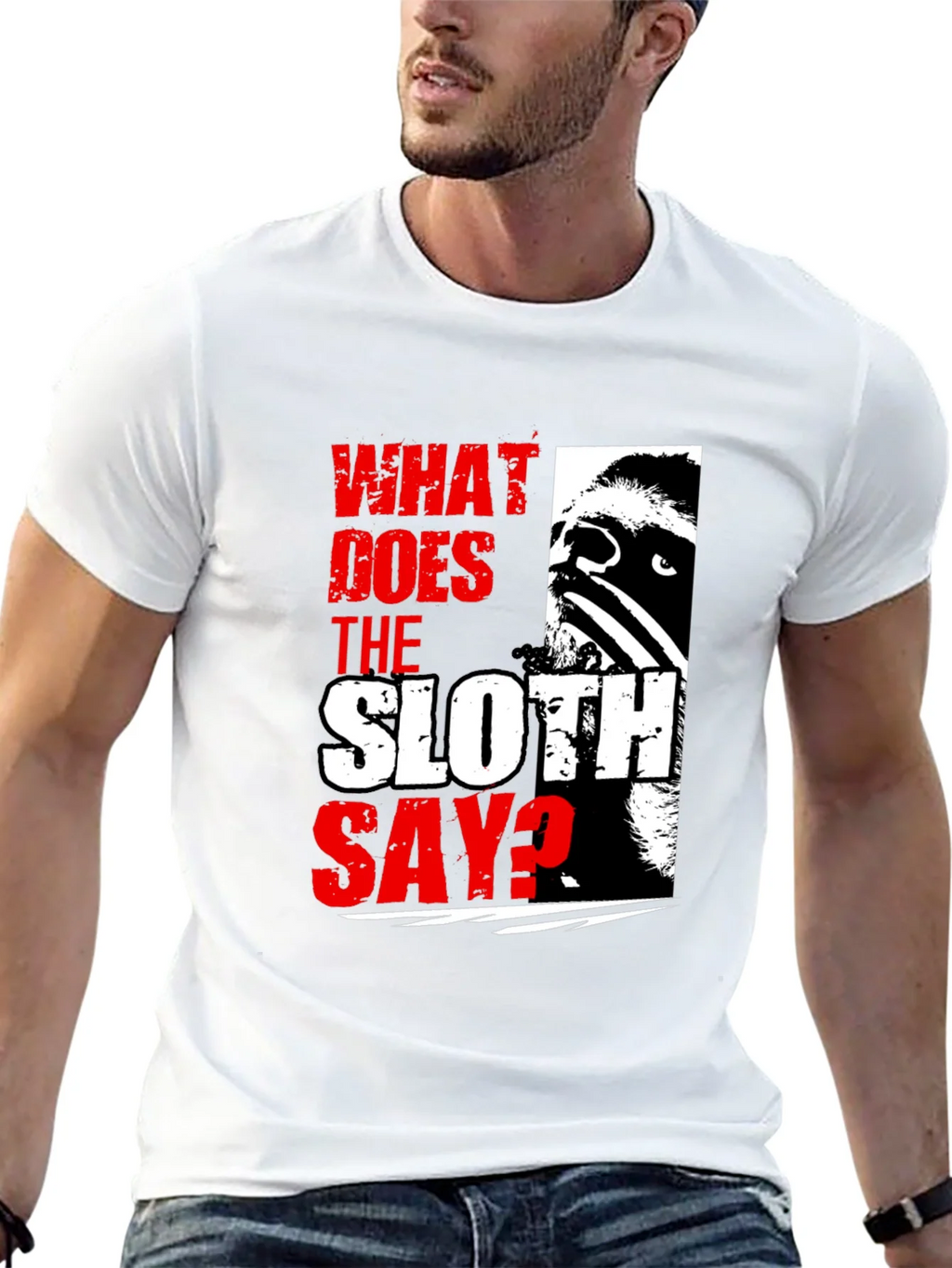 What Does The Sloth Say? Graphic Tee - Black product image 6