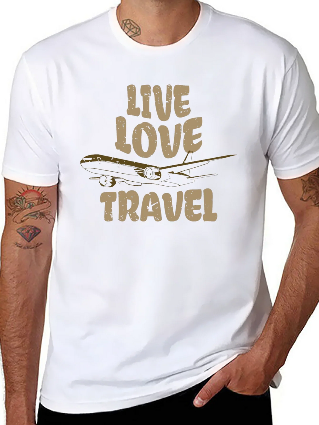 Live Love Travel Graphic Tee - Airplane Design product image 4