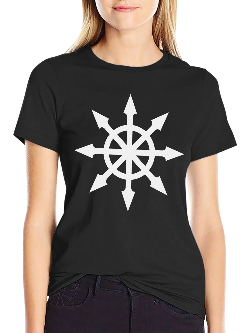 Chaos Star Graphic T-Shirt - Black Cotton Tee product image 2