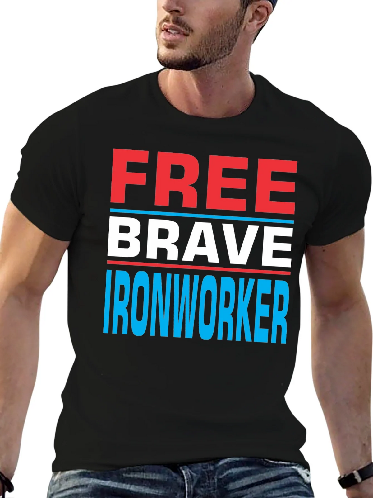 Free Brave Ironworker T-Shirt Patriotic Design product image 3