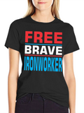 Free Brave Ironworker T-Shirt Patriotic Design product image 1