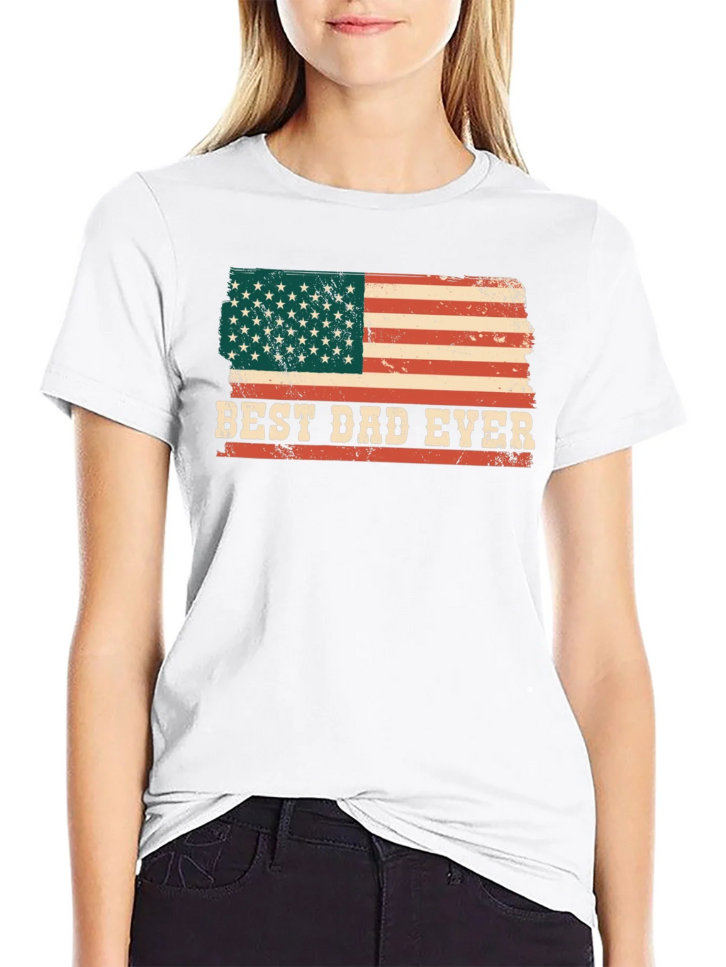 Best Dad Ever American Flag Graphic T-Shirt product image 8