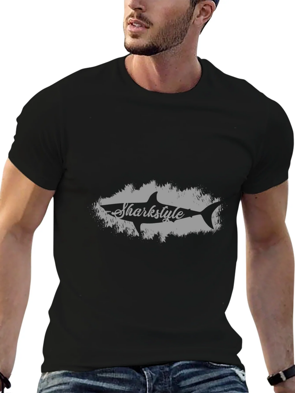 Sharkstyle Graphic Print Black T-Shirt product image 6