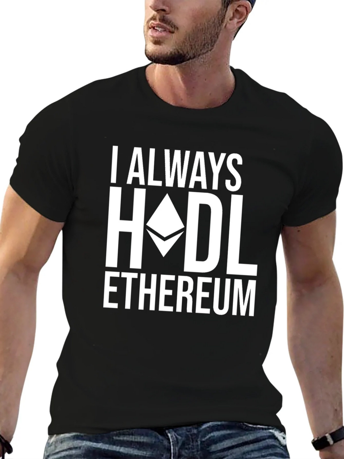 I Always HODL Ethereum Black T-Shirt product image 6