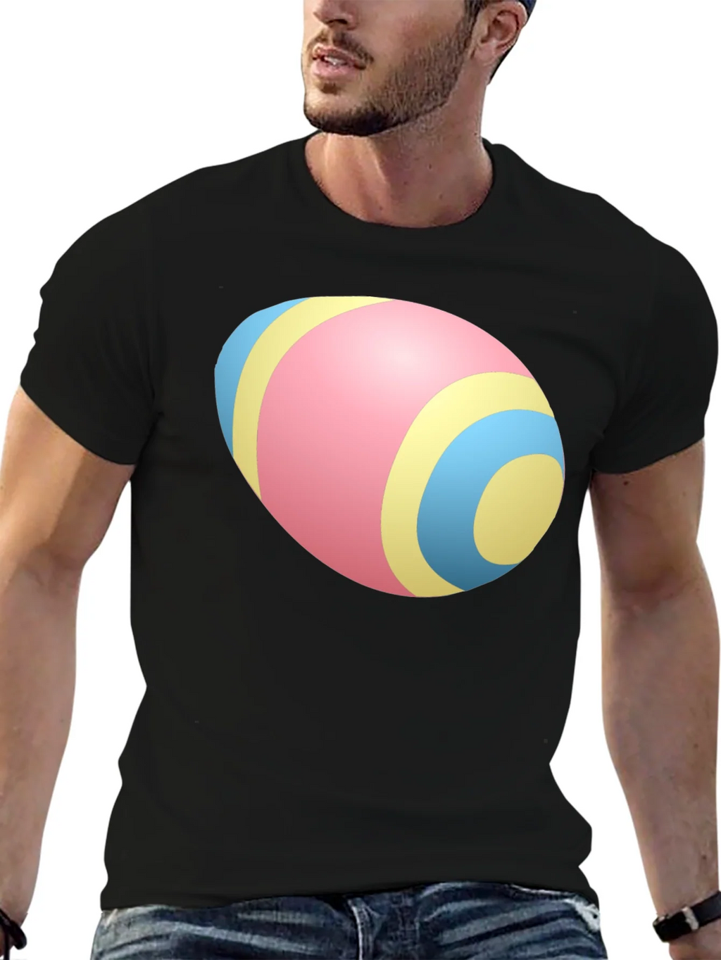 Easter Egg Pattern Black T-Shirt product image 6