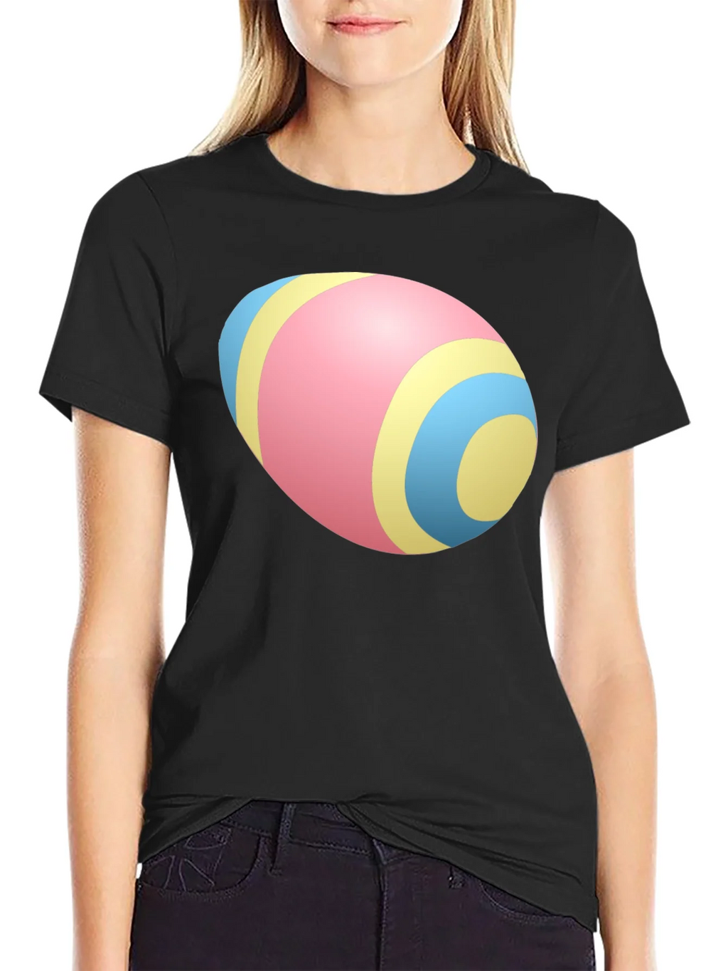 Easter Egg Pattern Black T-Shirt product image 2