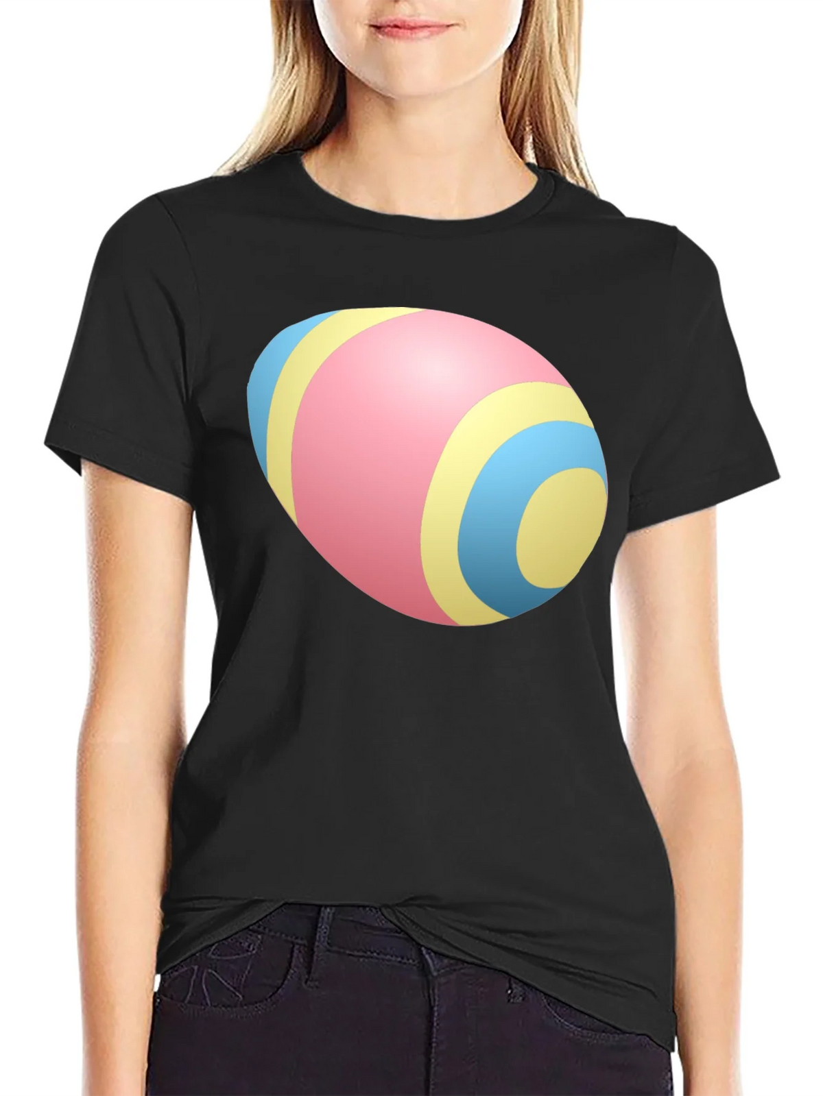 Easter Egg Pattern Black T-Shirt product image 2