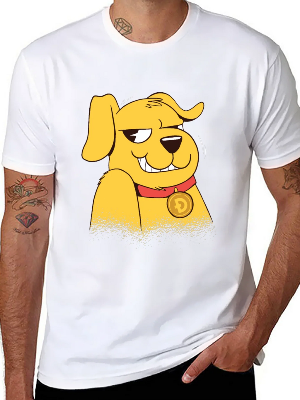 Doge Cartoon Graphic Black T-Shirt product image 7