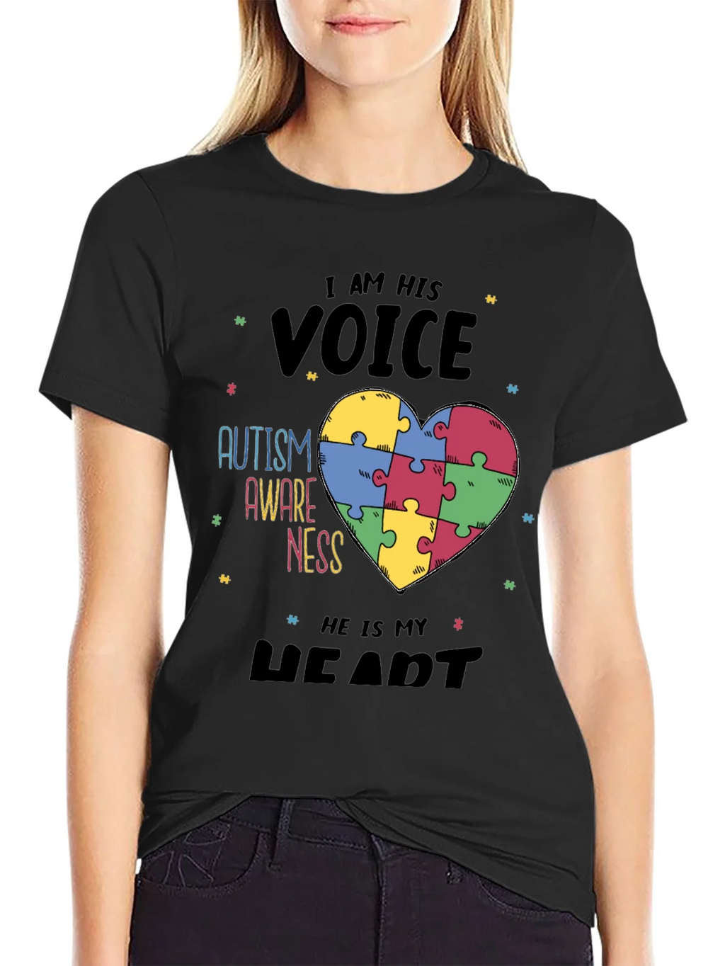 Autism Awareness T-Shirt - I Am His Voice Graphic Tee product image 2