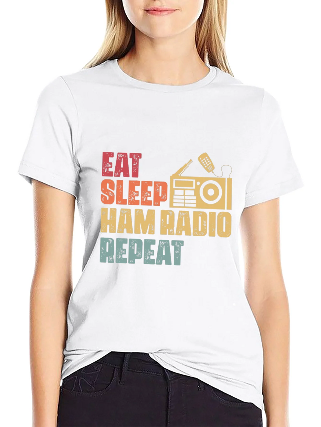 Eat Sleep Ham Radio Repeat Graphic T-Shirt product image 4