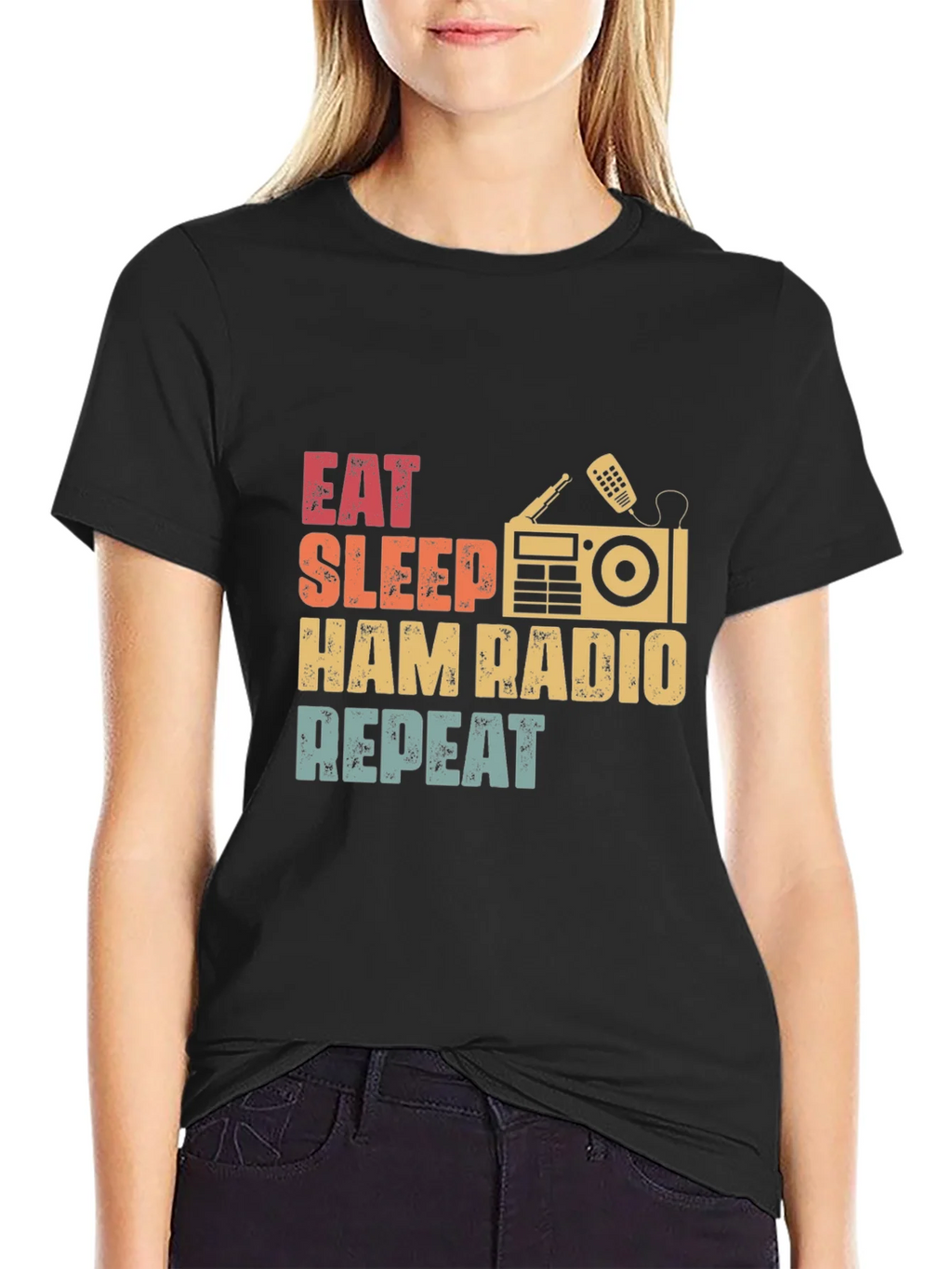 Eat Sleep Ham Radio Repeat Graphic T-Shirt product image 1