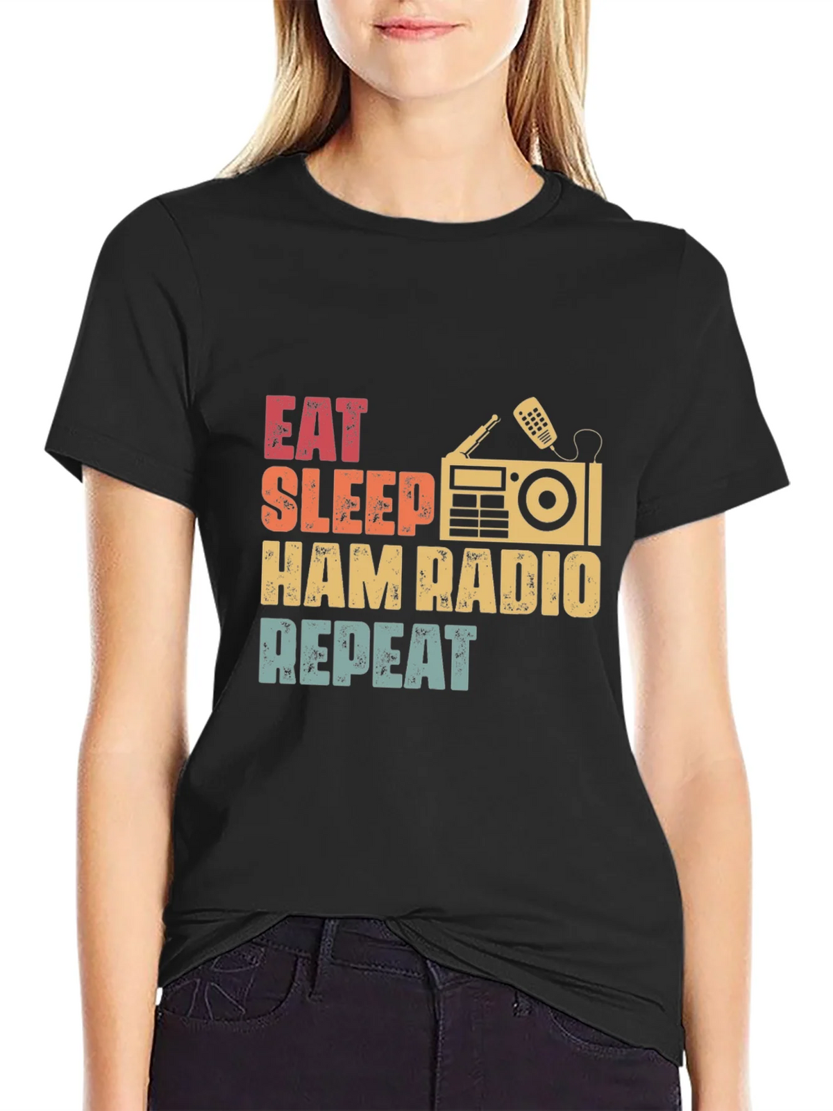 Eat Sleep Ham Radio Repeat Graphic T-Shirt product image 1