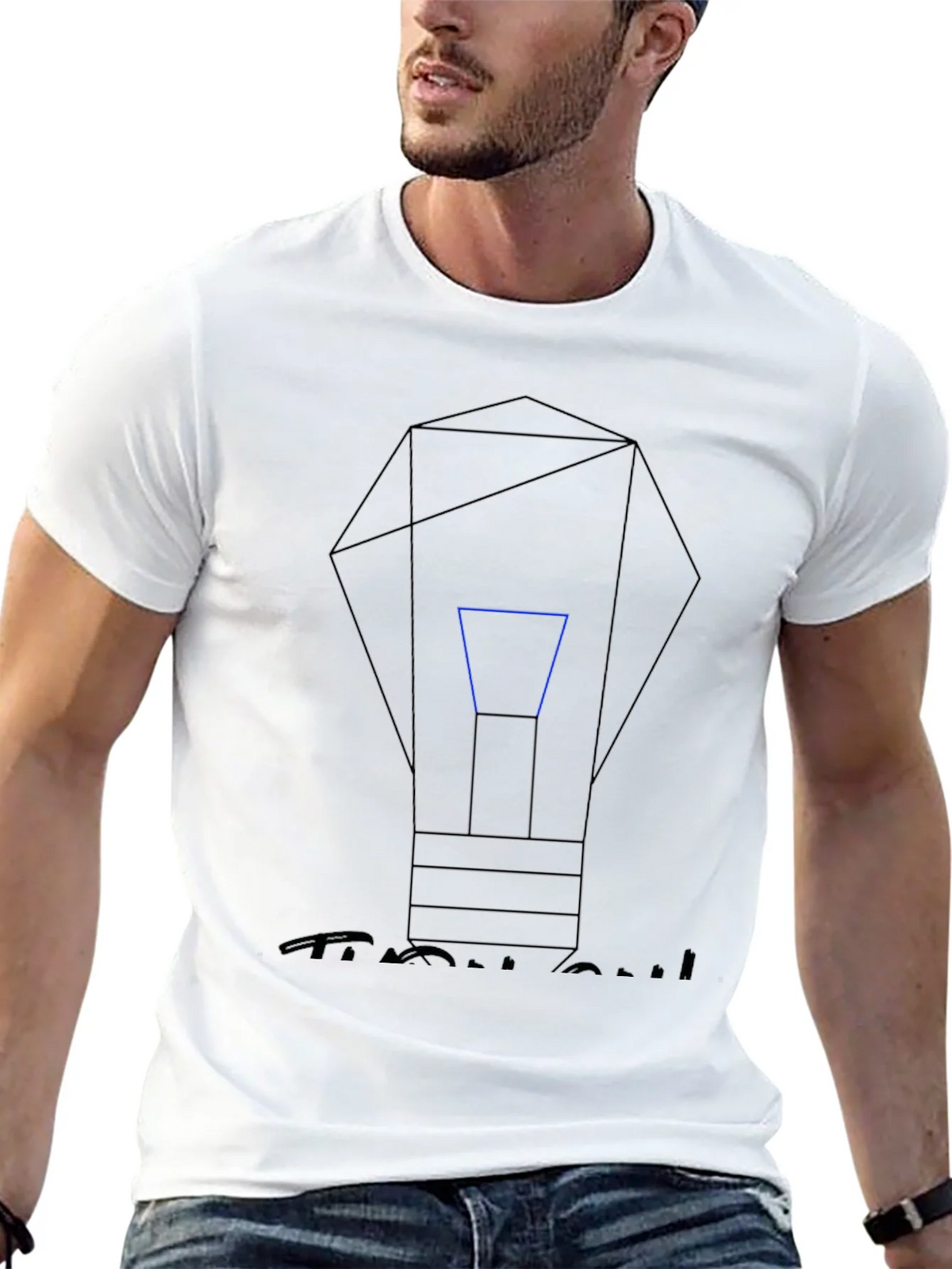 Geometric Lightbulb Graphic T-Shirt product image 6