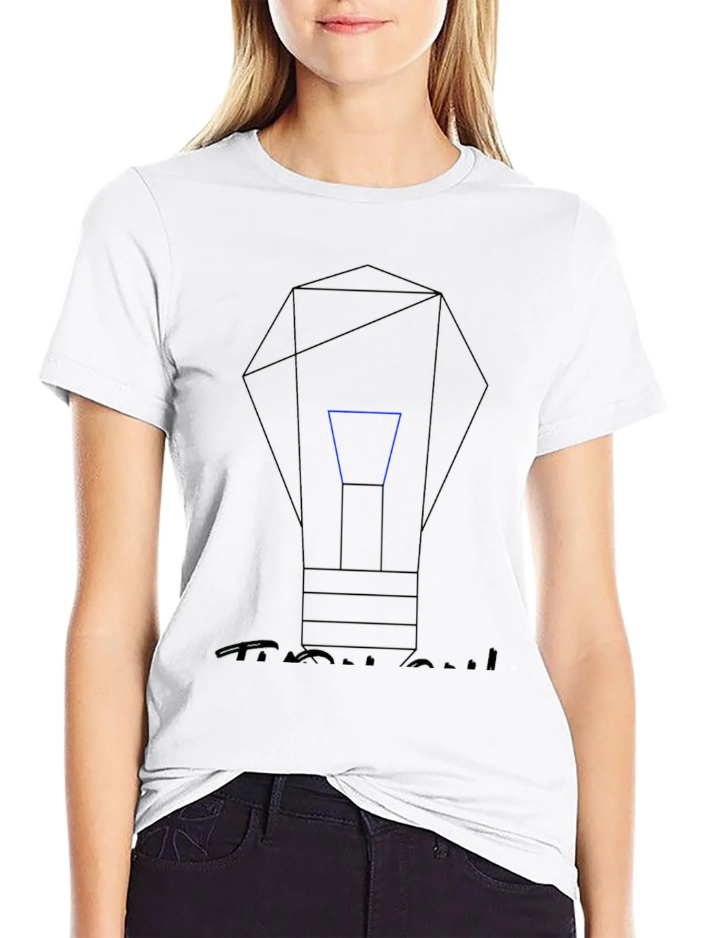 Geometric Lightbulb Graphic T-Shirt product image 5