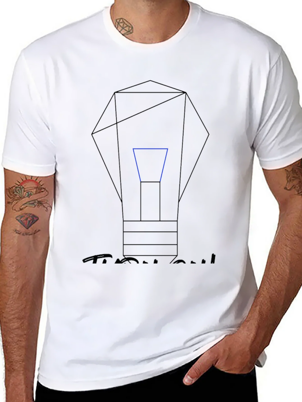 Geometric Lightbulb Graphic T-Shirt product image 4