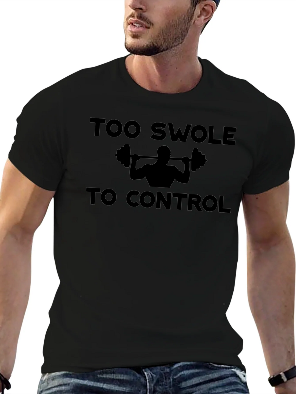 Too Swole To Control Funny Gym Workout T-Shirt product image 5