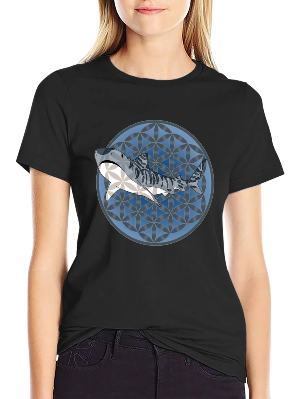 Shark Pattern Graphic T-Shirt - Stylish Mens Tee product image 2