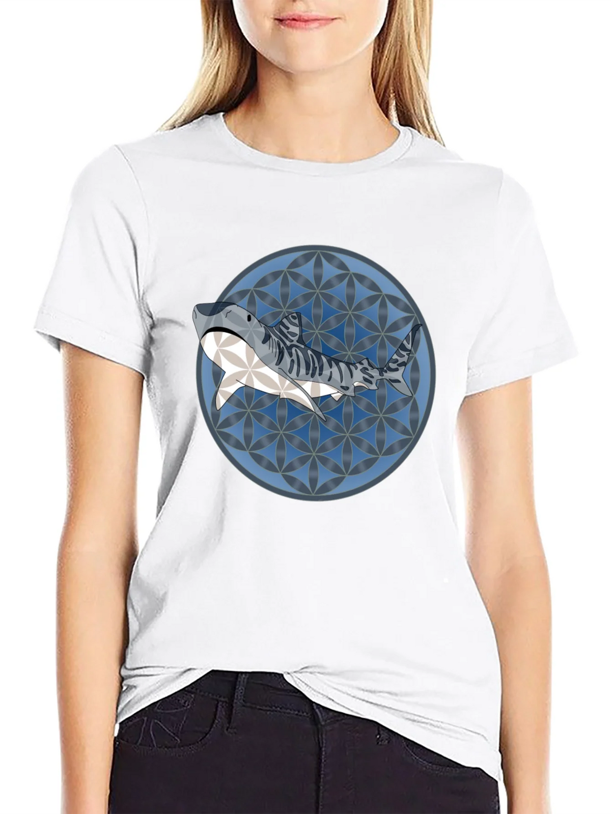Shark Pattern Graphic T-Shirt - Stylish Mens Tee product image 8