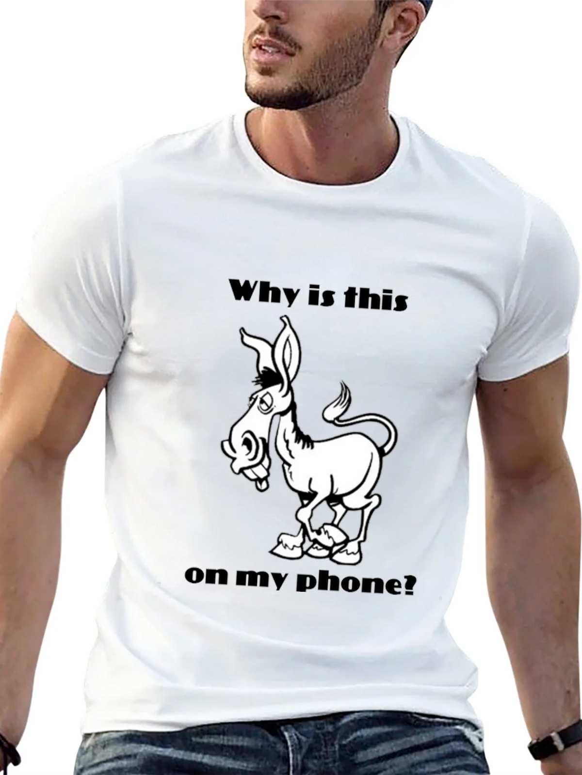 Funny Donkey Graphic T-Shirt - Why is this on my phone? product image 12