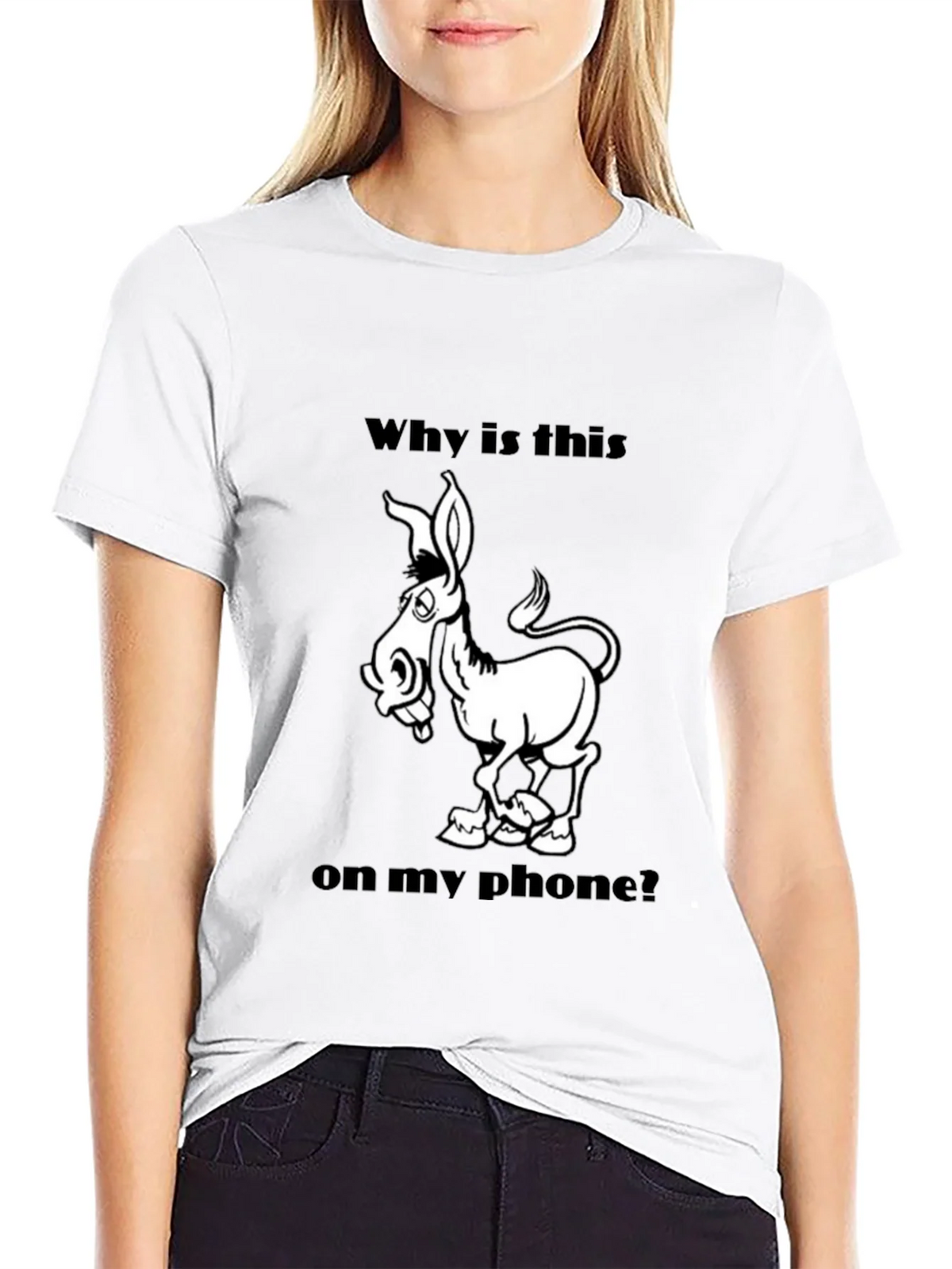 Funny Donkey Graphic T-Shirt - Why is this on my phone? product image 8