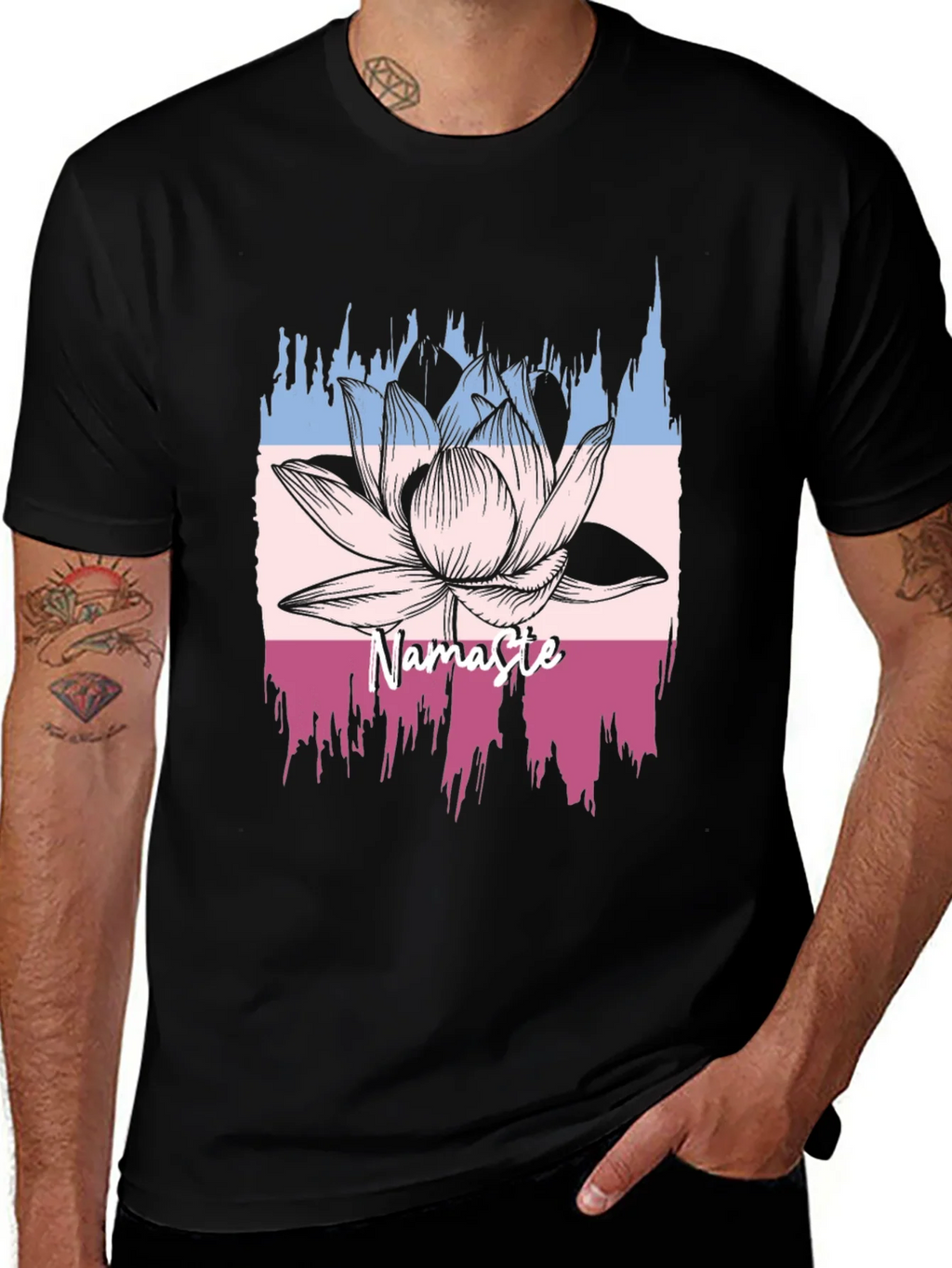 Namaste Lotus Graphic T-Shirt - Black product image 1