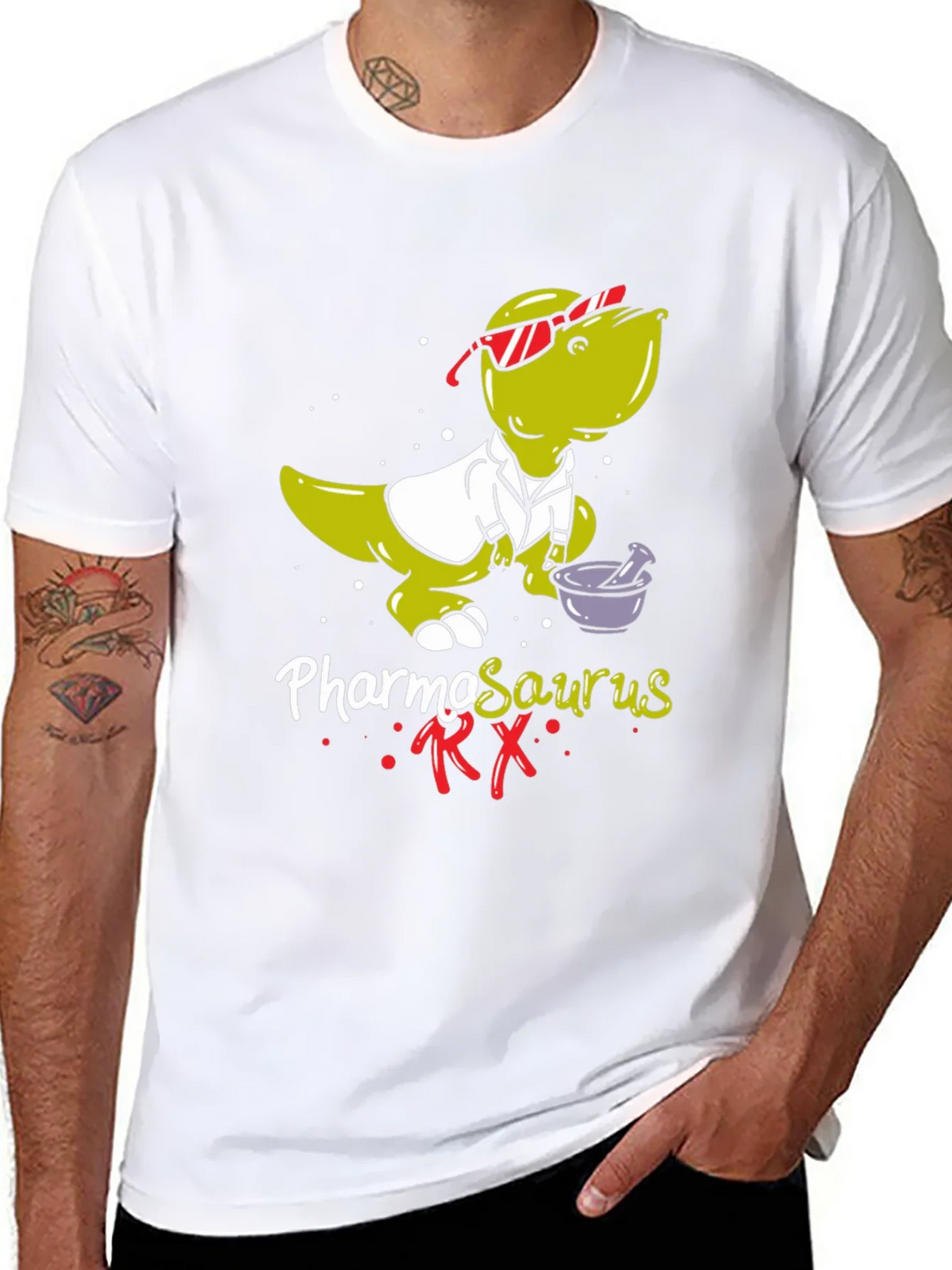 Pharmasaurus RX T-Shirt - Funny Pharmacist Dinosaur Tee product image 7