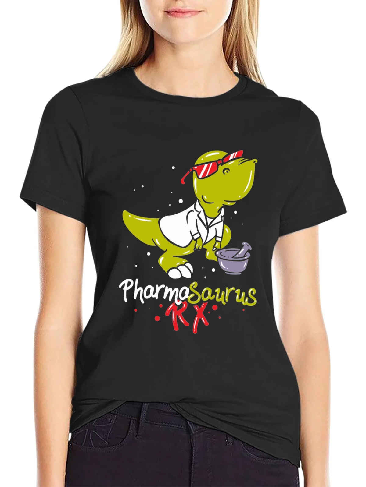 Pharmasaurus RX T-Shirt - Funny Pharmacist Dinosaur Tee product image 2