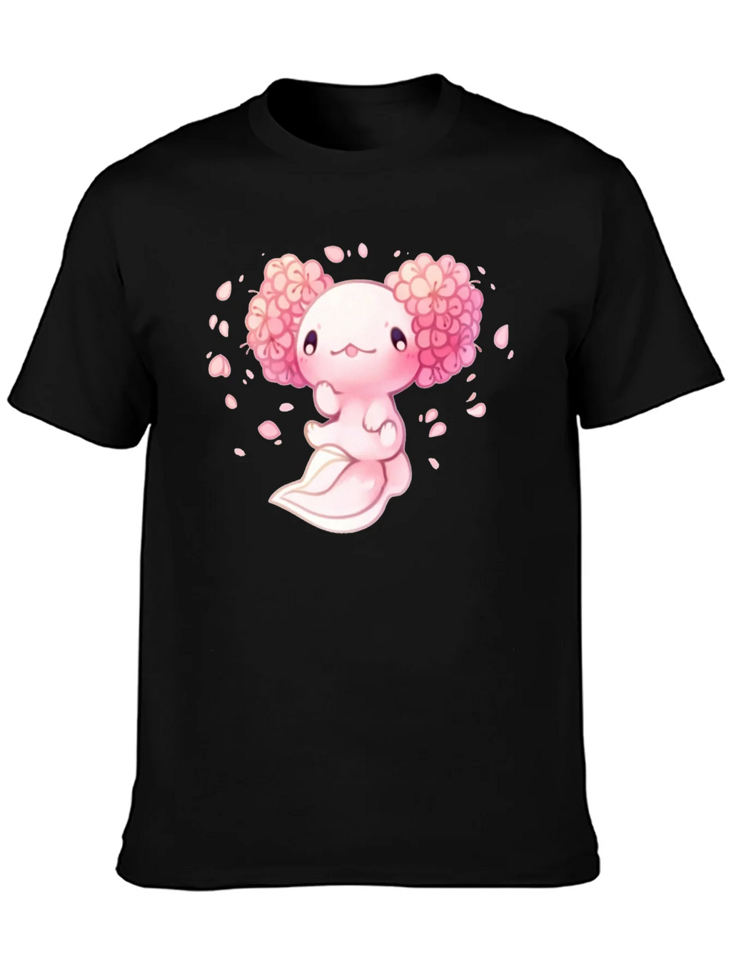 Axolotl Sakura Black T-Shirt product image 3
