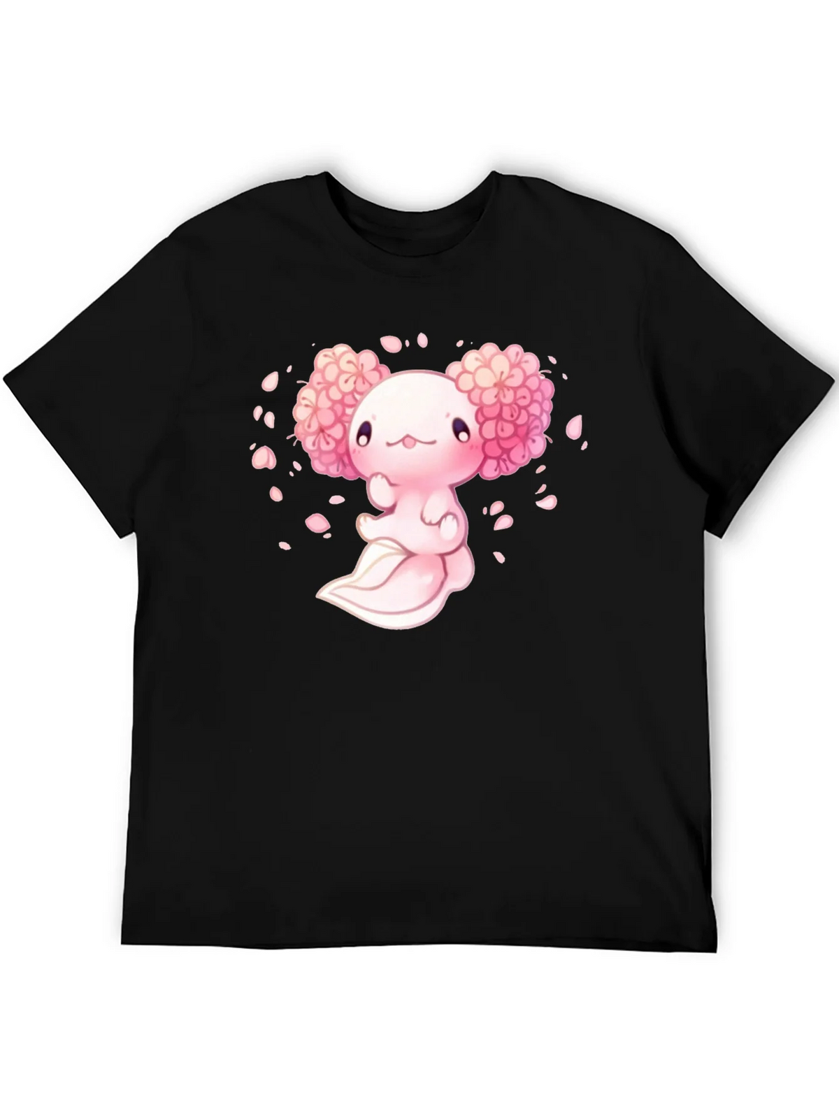 Axolotl Sakura Black T-Shirt product image 5