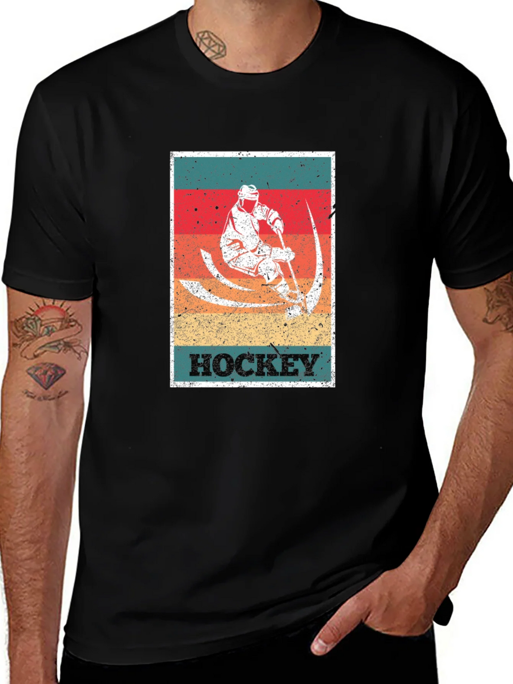 Vintage Hockey Player Graphic Tee product image 1