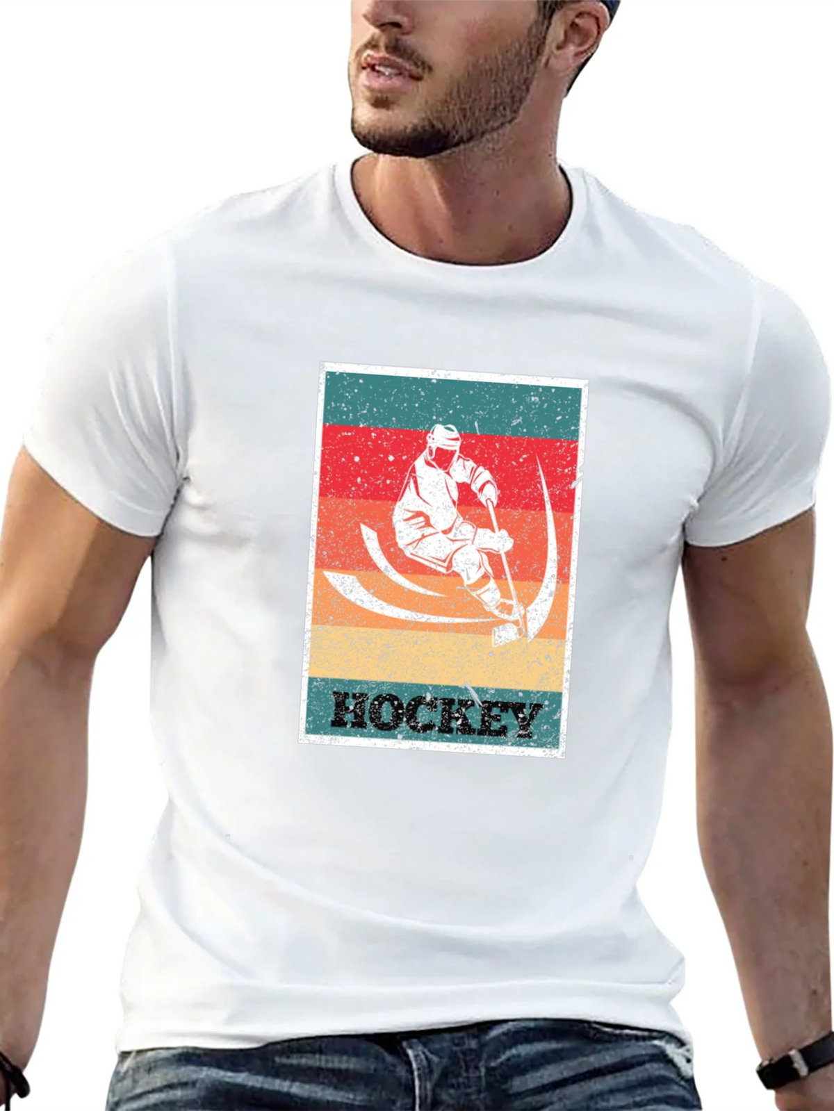 Vintage Hockey Player Graphic Tee product image 5