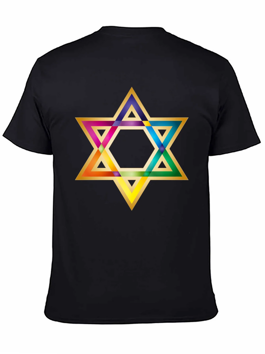 Rainbow Star of David Black T-Shirt product image 3