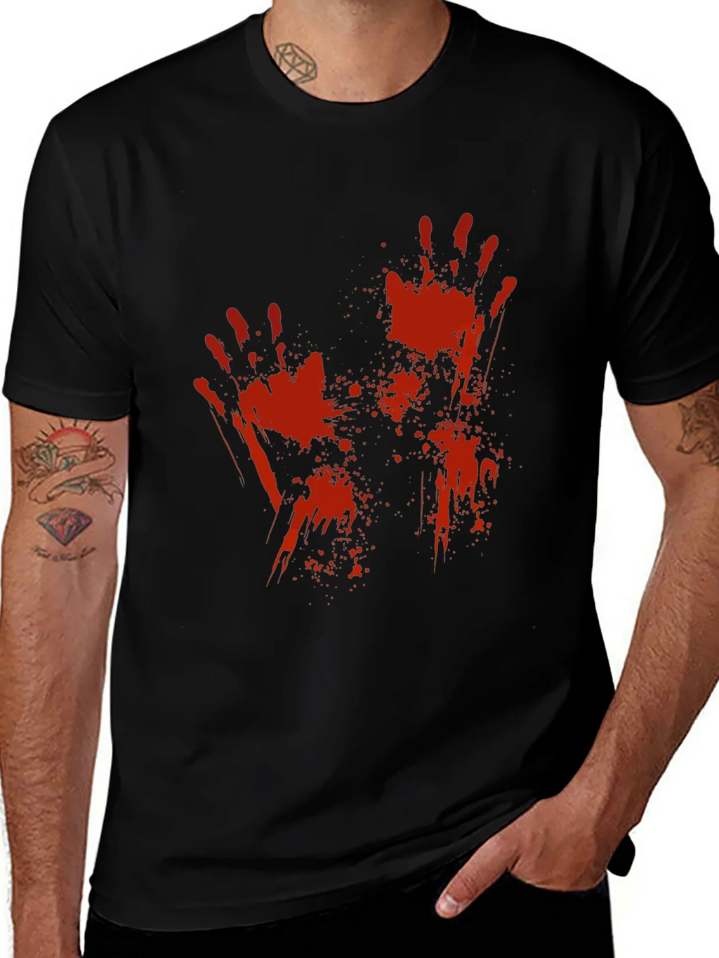 Bloody Handprint T-Shirt - Halloween Horror Tee product image 1