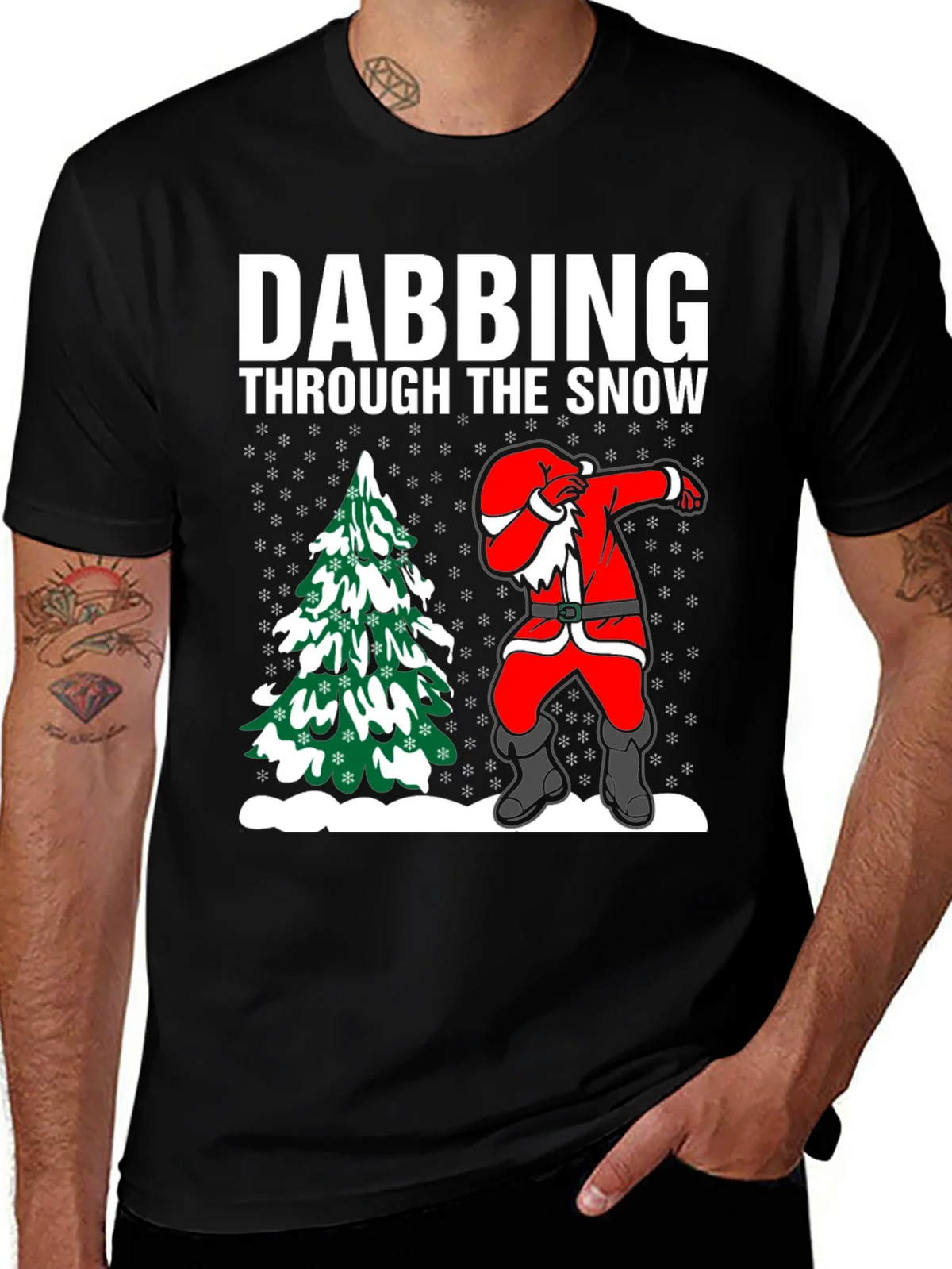 Dabbing Santa T-Shirt: Through the Snow product image 1