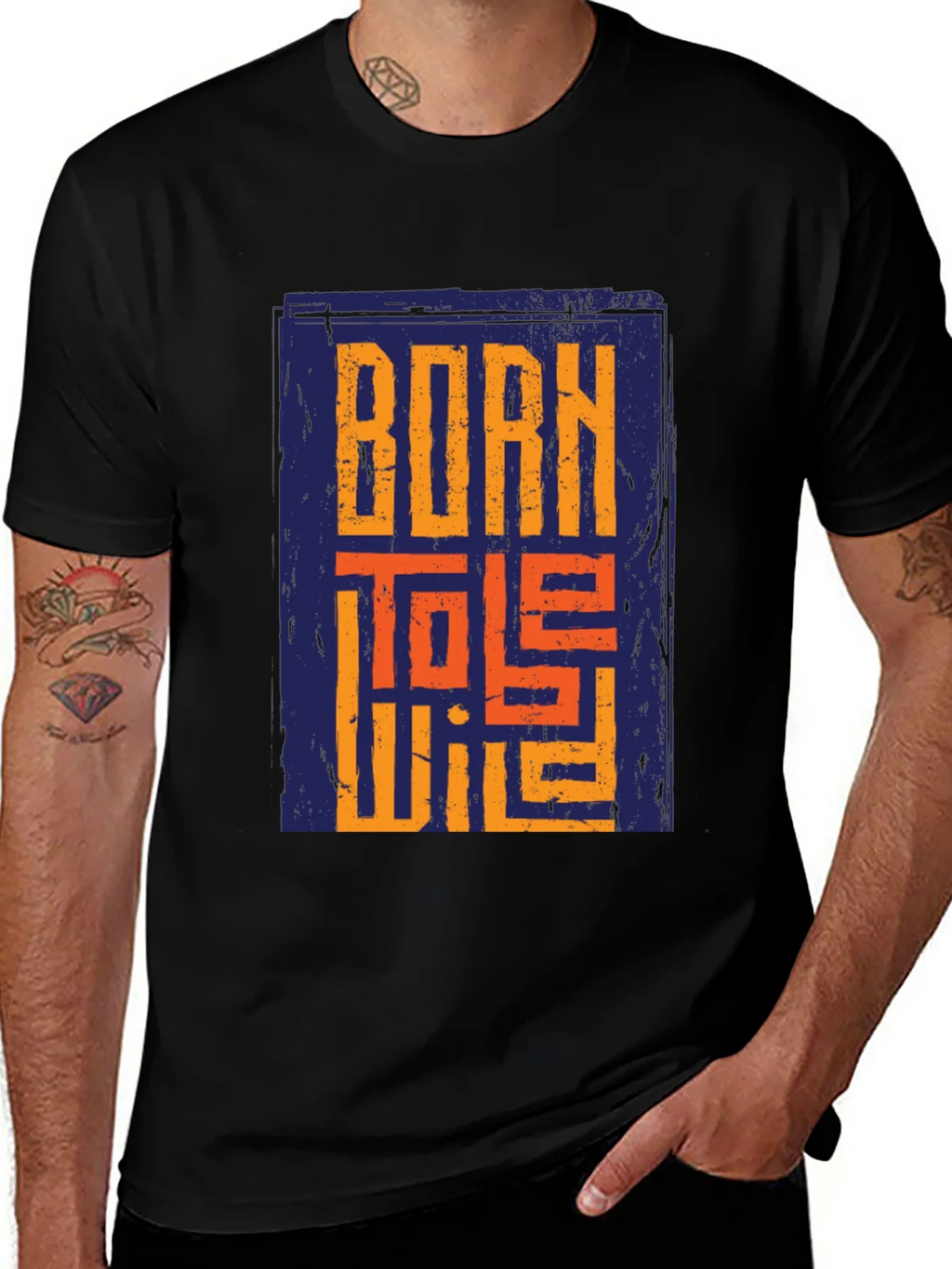 Born To Be Wild Graphic Print Black T-Shirt product image 1