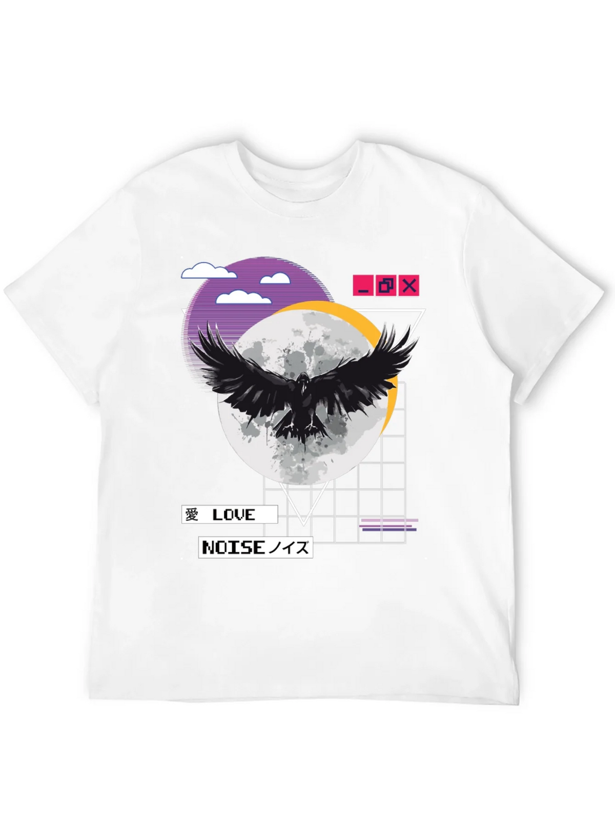 Raven Moon Black T-Shirt - Love & Noise Vaporwave Aesthetic product image 11