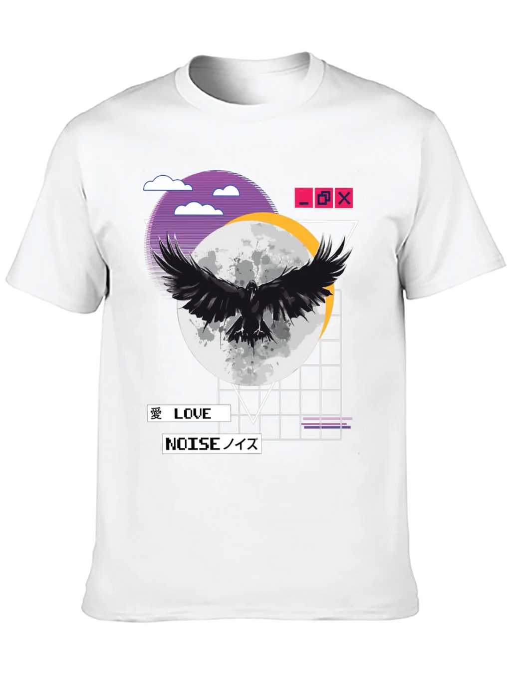Raven Moon Black T-Shirt - Love & Noise Vaporwave Aesthetic product image 9