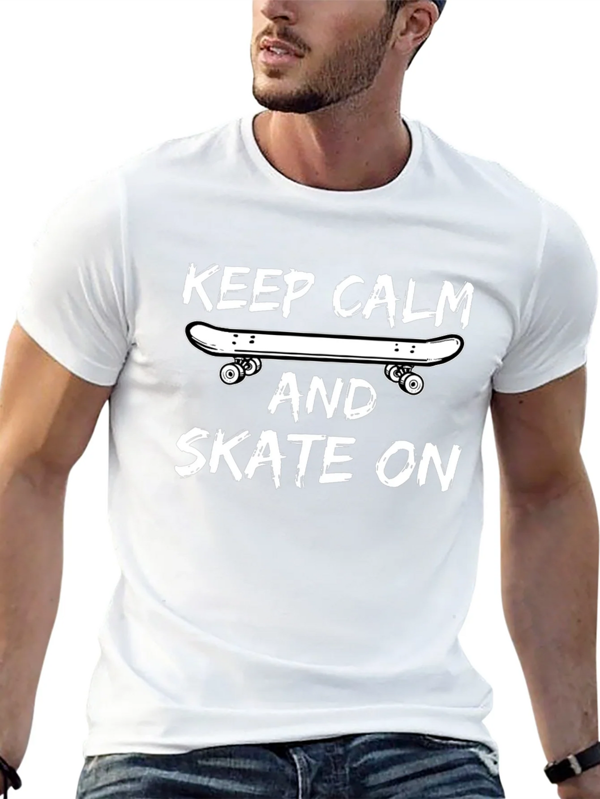 Keep Calm and Skate On T-Shirt - Black Graphic Tee product image 11