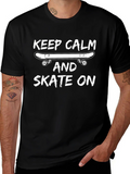 Keep Calm and Skate On T-Shirt - Black Graphic Tee product image 1