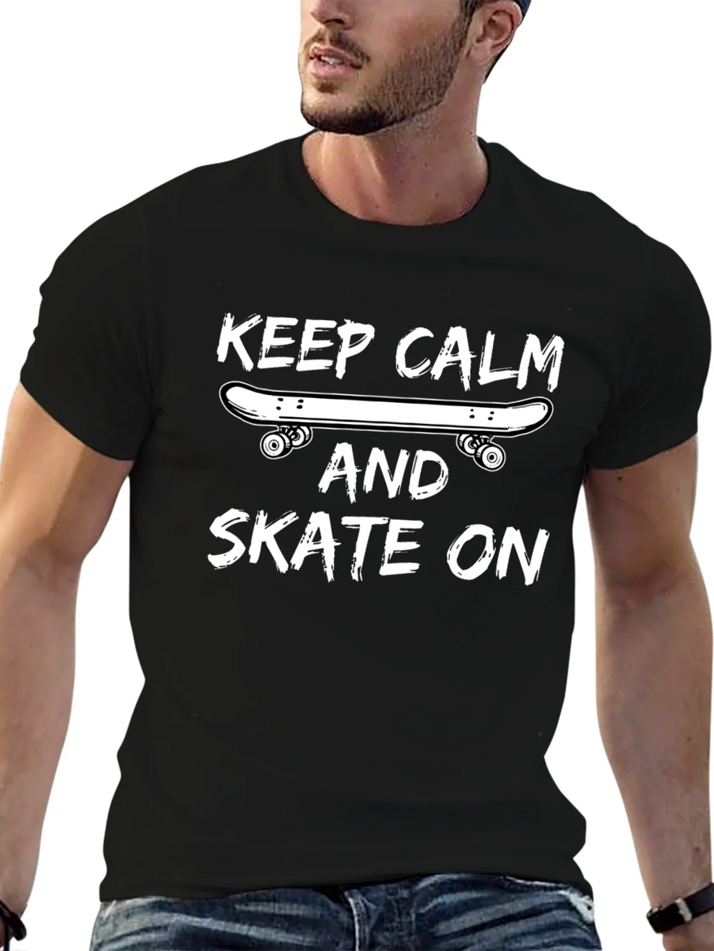 Keep Calm and Skate On T-Shirt - Black Graphic Tee product image 6