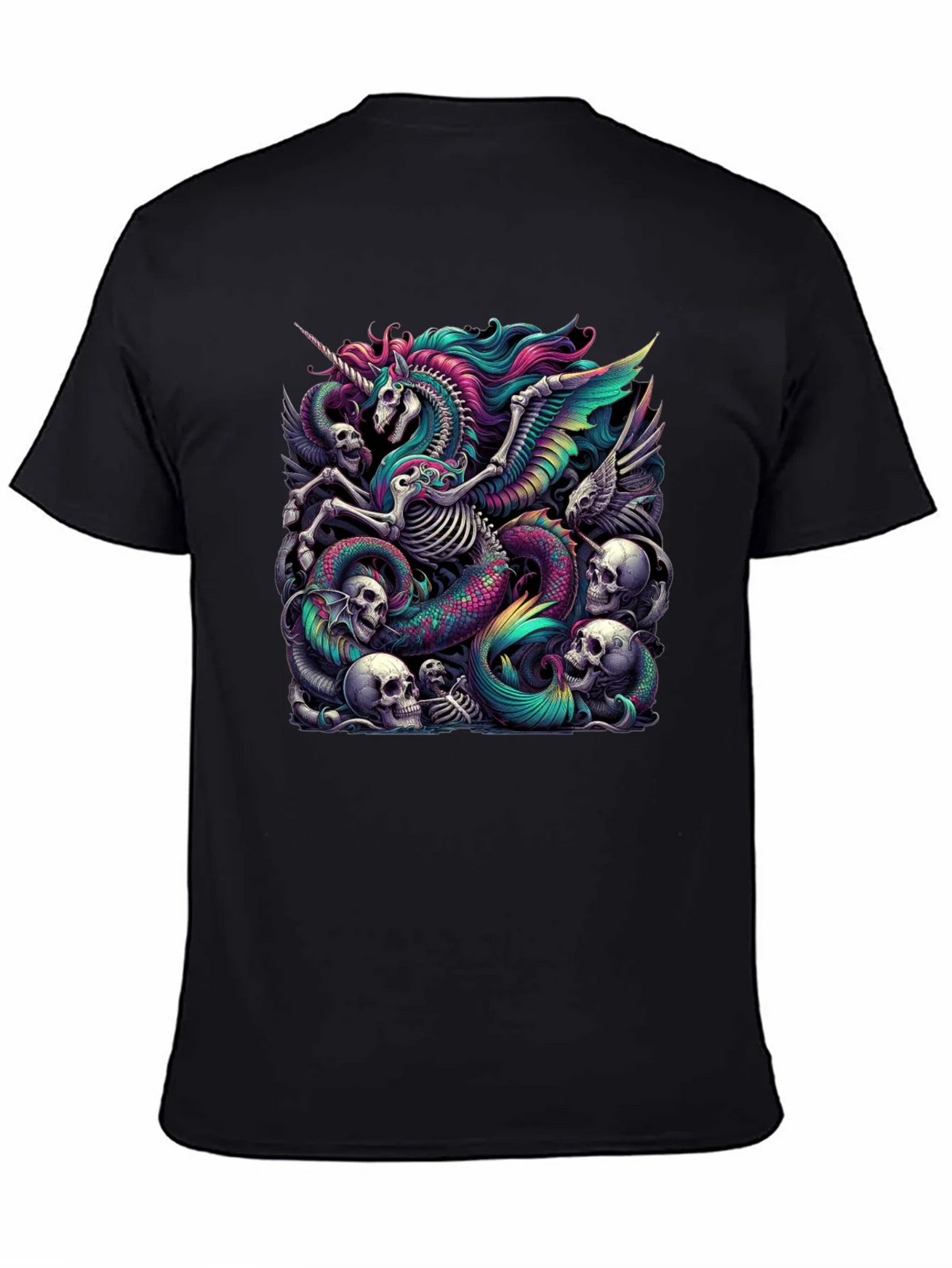 Unicorn Skeleton Graphic Tee - Black product image 4