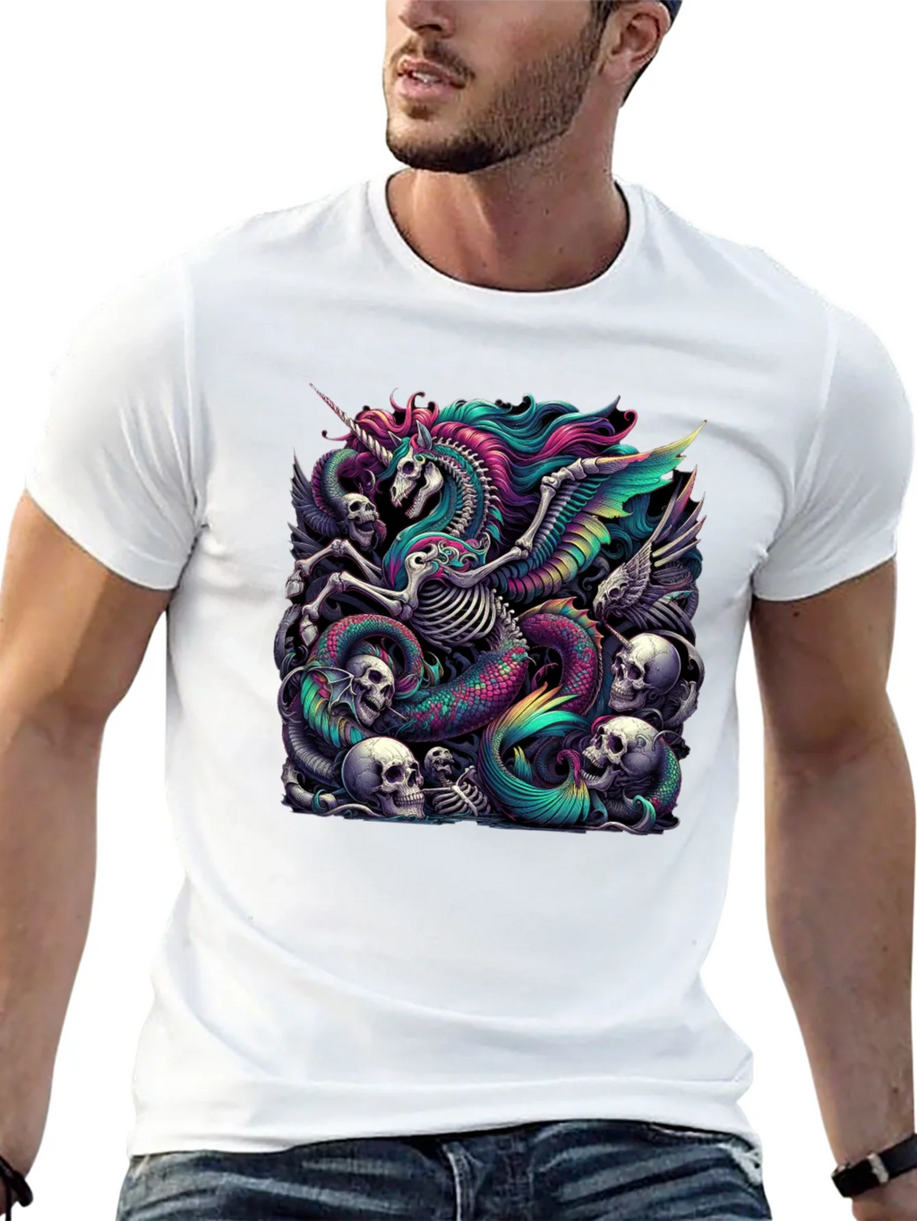 Unicorn Skeleton Graphic Tee - Black product image 12