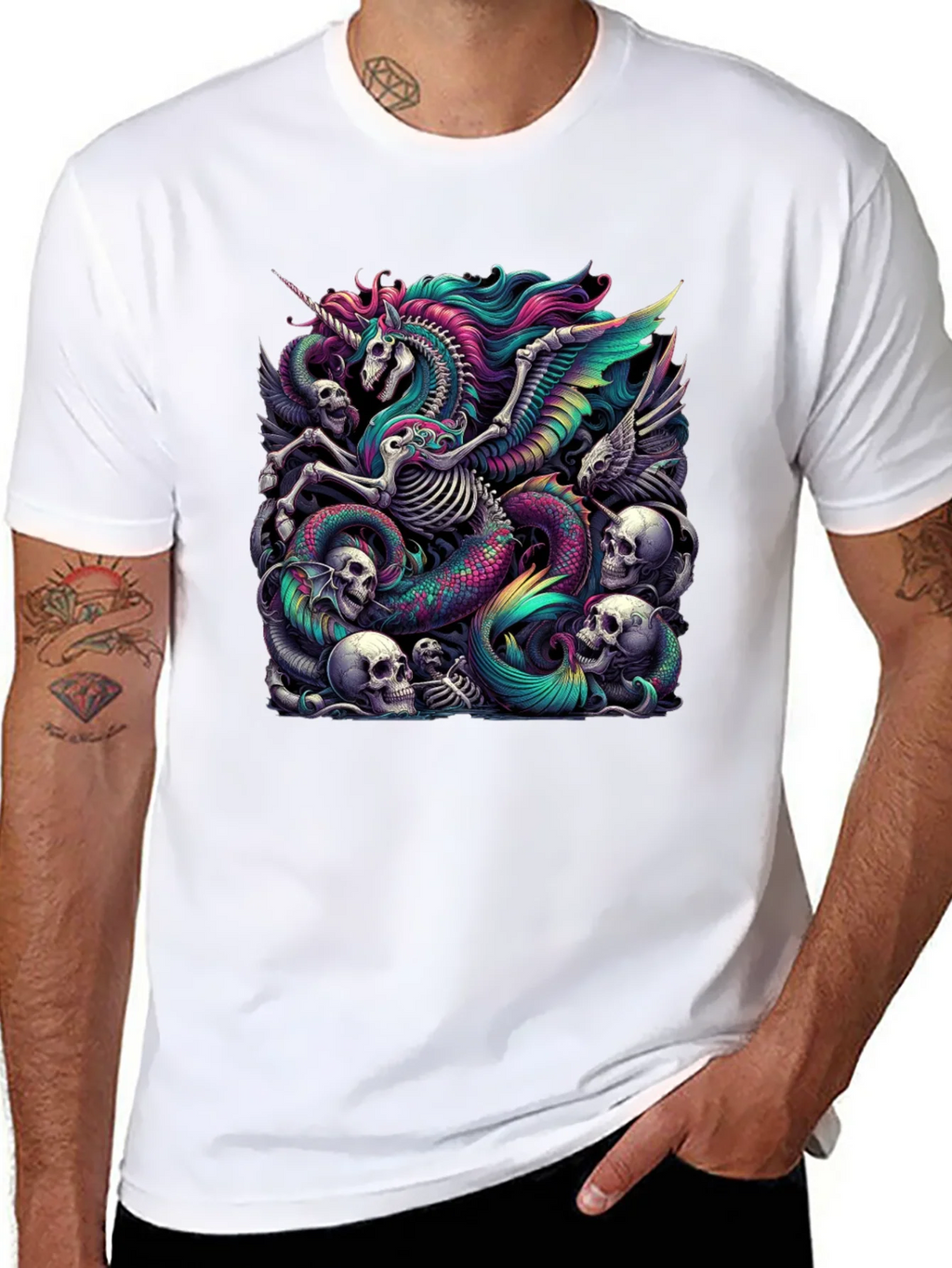 Unicorn Skeleton Graphic Tee - Black product image 7