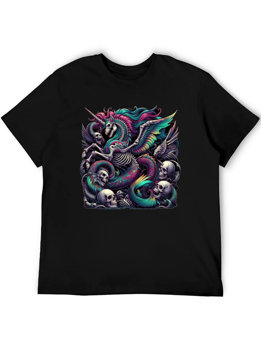 Unicorn Skeleton Graphic Tee - Black product image 5