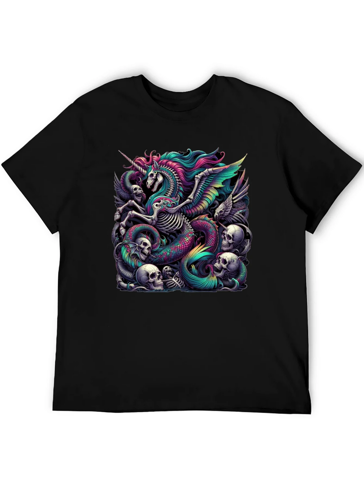 Unicorn Skeleton Graphic Tee - Black product image 5