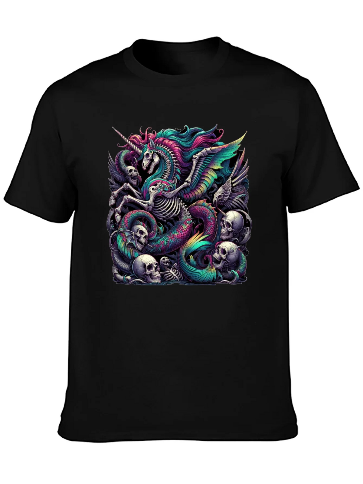 Unicorn Skeleton Graphic Tee - Black product image 3
