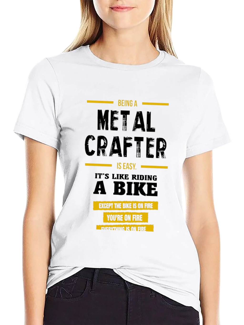 Metal Crafter T-Shirt: Riding a Bike on Fire product image 8