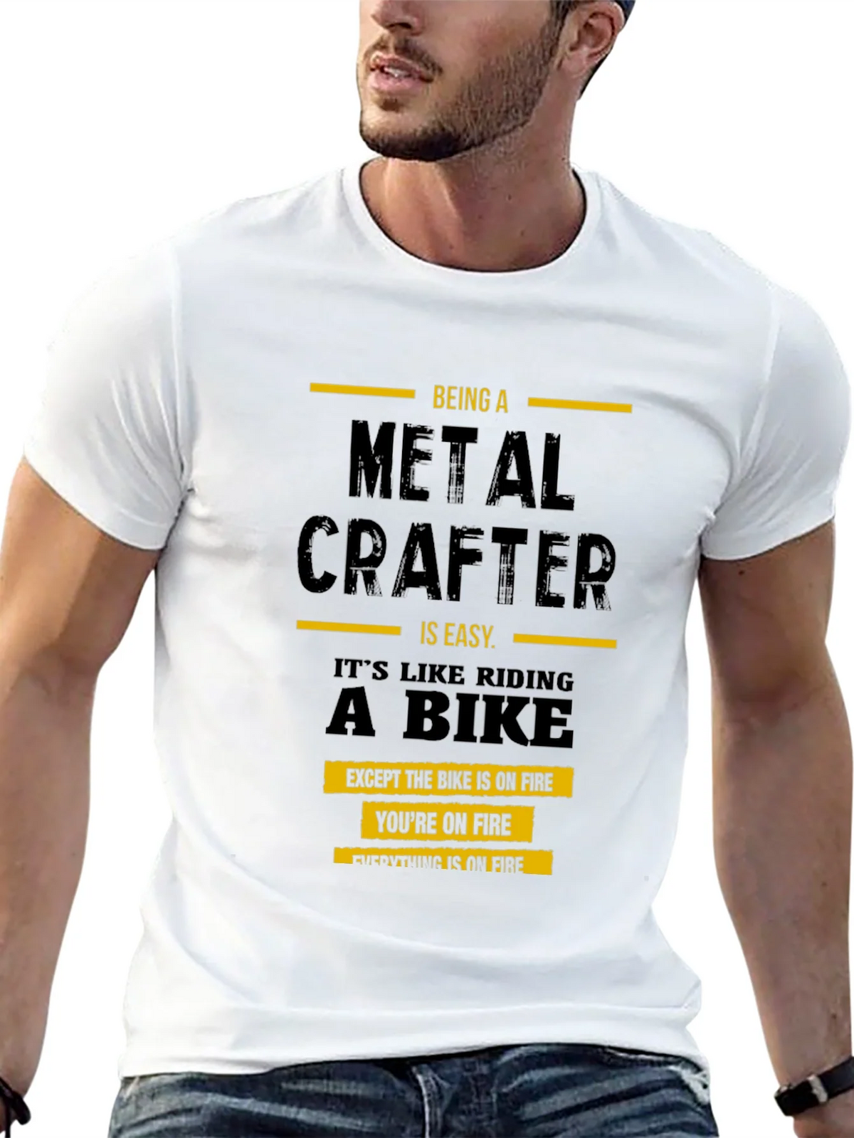 Metal Crafter T-Shirt: Riding a Bike on Fire product image 12